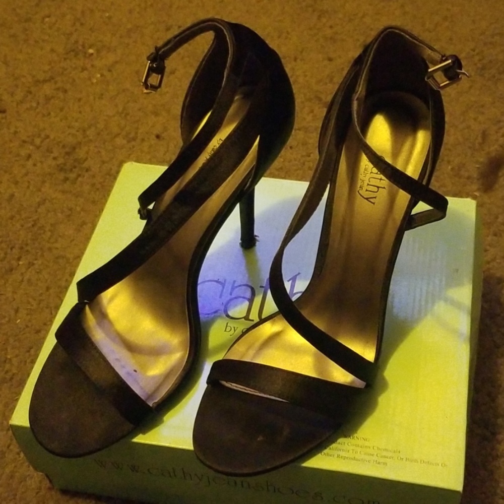 Cathy Jean satin strappy heels